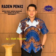 KATUN KEMEJA Latest Short Sleeve Batik Shirt with Raden Pen 2 Motif - Primisima Cotton Material RS08