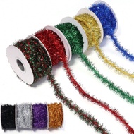 10 Yards/Roll Glass Fiber Tinsel Garland, Christmas Decoration Colorful Streamer, Holiday Party Deco