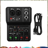 Q-12 Sound Card Audio Mixer Sound Board Console Desk System Interface 4 Channel 48V Power Stereo Com