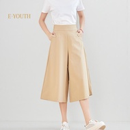 Eyouth 1096 Women Urban Flare Culottes High waist wide leg 3/4 pants