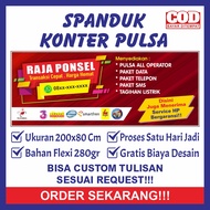 Spanduk Sepanduk Banner Baner Bener Benner Backdrop Promosi Usaha Konter Jual Pulsa Paket Data Paket