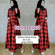 baju gamis abaya syar'i flanel square kotak-kotak