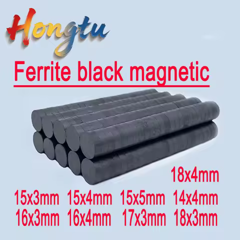 Hongtu Black Round Strong Magnets Dia 14mm 15mm 16mm 17mm 18mm Ferrite Ordinary Magnet Y30 Black Dis