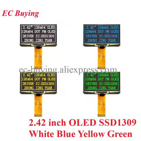 2.42 inch OLED LCD Display Module 2.42" LED Screen 128*64 128X64 SPI/IIC I2C Parallel Interface SSD1