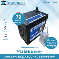 Tesseract M42 EFB Auto Start/Stop Battery - For Myvi Eco Bezza Eco - Equivalent to Varta M42L, Amaro