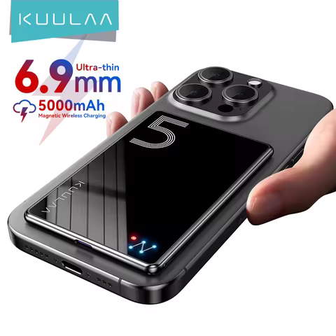 KUULAA Magnetic Power Bank 5000mAh Magnetic Wireless Phone Charger External Battery 20W Fast Chargin