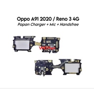 FLEXIBLE OPPO A91 HENDFREE BOARD OPPO RENO 3 4G/ + ORIGINAL IC