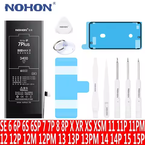 NOHON iPhone Battery For Apple iPhone 15 14 13 Pro Plus 12 Mini 11 High Capacity Batteries For X XS 