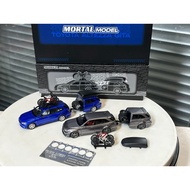 Mortal Model 1: 64 Toyota Altezza Gita Biting Shark Alloy Car Model Blue and Silver Two Types with B