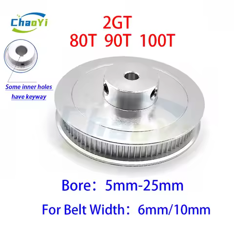 2GT 80 90 100 Teeth Timing Pulley Bore 5mm-25mm For Belt Width 6/10mm GT2 Synchronous Wheel 90T 2GT 