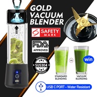 【LOCAL STOCK】Portable Vacuum Blender 6D Vortex Knife Gold Titanium / High Speed Smoothie / Juicer /Fruits Juice / Baby Food /Baby Puree Mixer -Father day gift