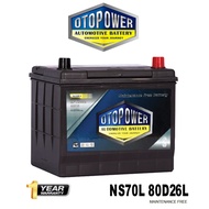 Otopower NS70L 80D26L Maintenance Free Battery  Car Battery For Toyota Fortuner, Harrier, NISSAN Nav