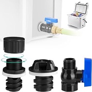 Cooler Drain Plug Hose Connection, Replacement Drain Plug with PVC Garden Hose Shut Off Valve for YE