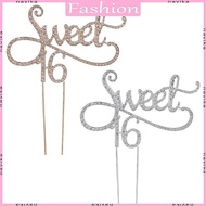NAV Sweet 16 Cake Topper 16th Birthday Party Themes With for Rhinestone Decoration A
