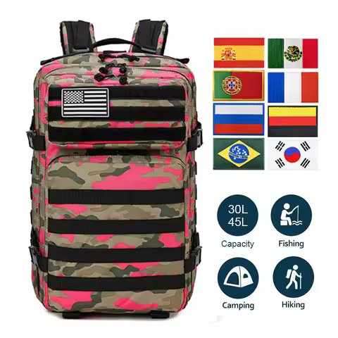 30L/50L Women Men Backpack Sport Trekking Hunting Nylon Rucksack Military Hiking Bag Navy Blue Pink 