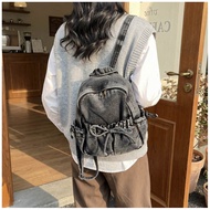 Girls Denim Backpack Denim Simple Small Backpack Casual Shopping All-Match Commuter Backpack