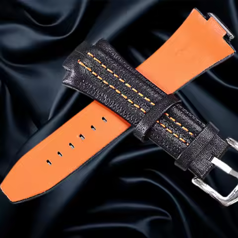 17x27mm cowhide watch strap compatible con for Seiko sportura SNL029P2 SNL021P1 SNA595P2 SNL017P1 Wa