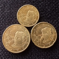 Koin Kroasia Euro Cents set 3 keping 10-20-50 cents K-4983