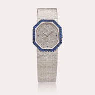 Piaget Reference 93414 A6 | A white gold, diamond and sapphire-set octagonal bracelet watch, Circa 1