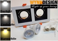 Wynn Design Eyeball Casing Set with GU10 Bulb Double Eyeball Fitting Holder Black White Designer Cas