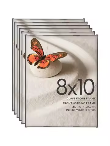 8x10 Picture Frame - Set of 6 - Black Frames, Picture Frames for Wall and Tabletop