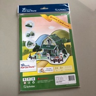 3D Puzzle POP Out World : House Card-Green Little Up Building Blocks