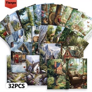 Set of 32pcs Vintage Cabin Postcard, Thick Cardstock for Scrapbook Gift