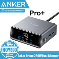 Anker Prime Pro+ 250W USB-C Charger, Ultra-Fast 6-Port GaN Charging Station, 2.26" LCD Display