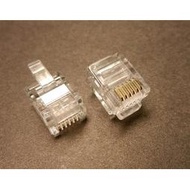 6P6C Telephone Connector Crystal pin High Purity Gold-Plated 100 Pieces (PLUG-6P6C-100)