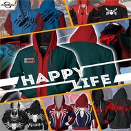 New Spiderman Miles Morales Hoodie Jacket Zipper Sweatshirts Anime Hoodies Spider-Man Cosplay Costum