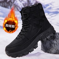 Outdoor High-Top Snow Boots Winter Fleece Lining Warm Anti-Slip Hiking Boots Thickened Warm Comforta