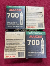 MAXXIS TUBE 700X23/32C LFVSEP 48MM 60MM 80MM WELTER WEIGHT FV Valve