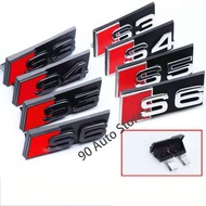 Modified Letter S3 S4 S5 S6 S7 S8 3D ABS Car Front Grille Emblem for Audi Auto Emblem Badge Decal
