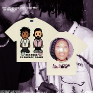 EMCN Oversized Tee 21 Savage and Drake Her Loss Cartoon Edition baju t shirt lelaki baju lelaki over