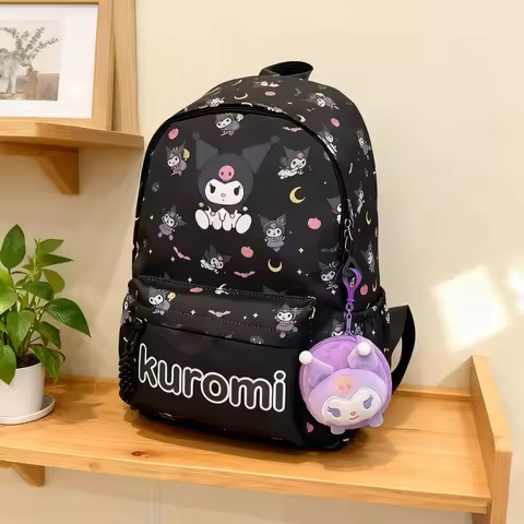 2025 New Sanrio Kuromi Melody Backpack Korean Edition Casual Cute Cartoon Large Capacity Wear resist