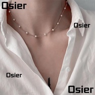 OSIER Pearl Neck Chain, Pendant Jewelry Clavicular Chain, with Pearls Zinc Alloy Decoration Girl's N