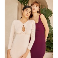 Antonella Keyhole Twist Dress - Eggnog