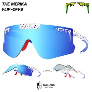 Pit Viper - The Merika Flip-Offs Blue แว่นตากันแดด แบบพลิกขึ้นได้ สไตล์สปอร์ต สำหรับกิจกรรมกลางแจ้ง
