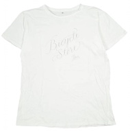 二手EDIFICE標誌印花T卹，M碼，白色，短袖，法國製造。 [巴黎自行車商店]