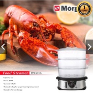 Morgan Food Steamer 3 Layer Transparent Steamer 4L+4L+4L 12 Litre 950W MFS-MC12L