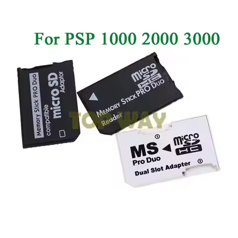 10PCS Micro SD HC to Memory Stick MS Pro Duo Card Dual 2 Slot Adapter for PSP 1000 2000 3000