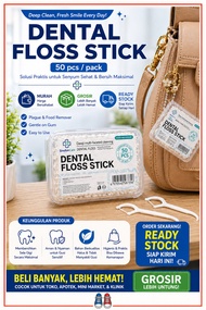 Dental Floss 50pcs Murah | Tusuk Gigi Praktis Ready Stock-dental floss stick-dental floss grosir
