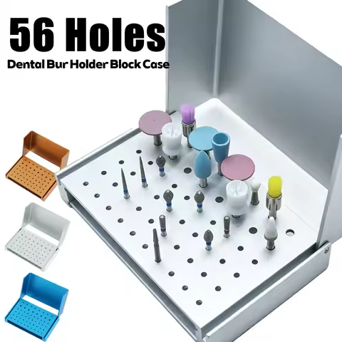 Well CK 56 Holes Dental Bur Holder Block Case Aluminum Sterilizable Box for FG RA Diamond Burs Clean