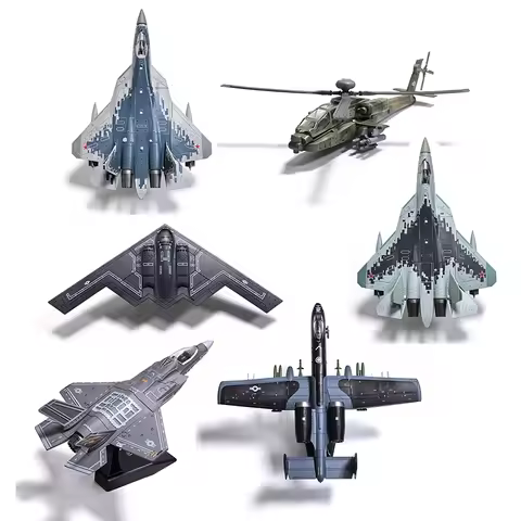 Creative Military Series Building Blocks B2 Stealth Bomber F22 A10 SU57 Fighter Helicopter Model Toy