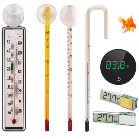 Aquarium Digital Thermometer with Suction Cup Fish Hang On Thermometer for Tank Thermometers Electro