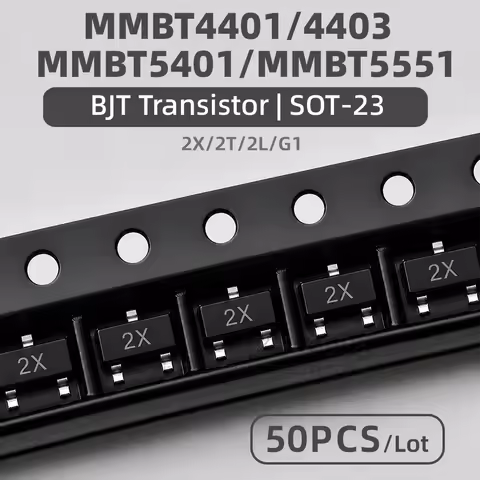 50~3000PCS MMBT4401 2X MMBT4403 2T MMBT5401 2L MMBT5551 G1 SOT-23 SMD NPN PNP BJT Switching Transist