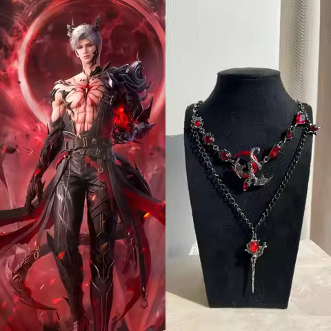 Love and Deepspace Sylus Dragon Sculpture Anime Cosplay Double-deck Pendant Necklace Cartoon Amulet 