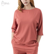 Pena house เสื้อยืดคอกลม แขนสามส่วน  ผ้าพิมพ์ลาย POTL062401