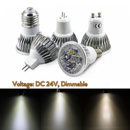DC 24V Dimmable LED Spotlight GU10 E14 GU5.3 B22 MR16 3W 4W 5W Epistarled Bulb with 60 Dgree Beam An