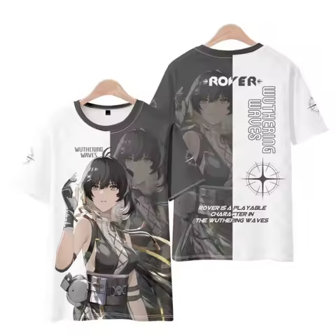 New Games Wuthering Waves Rover Cosplay T-shirts 3D Print Kids Anime Cartoon Tees Men Women Short Sl